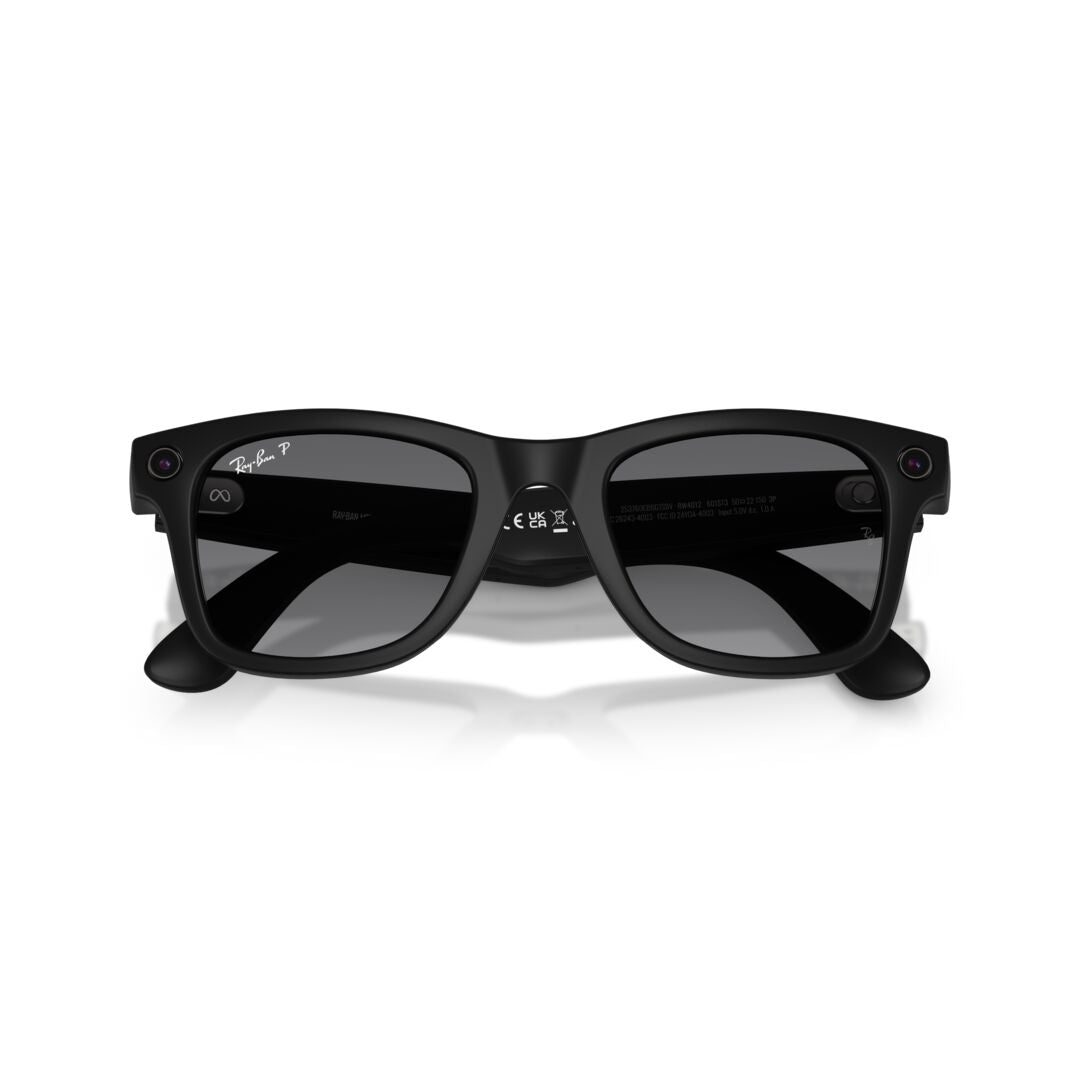 Gafas de Sol Ray-Ban Meta RW4012 Wayfarer Polarizado Gris/Negro